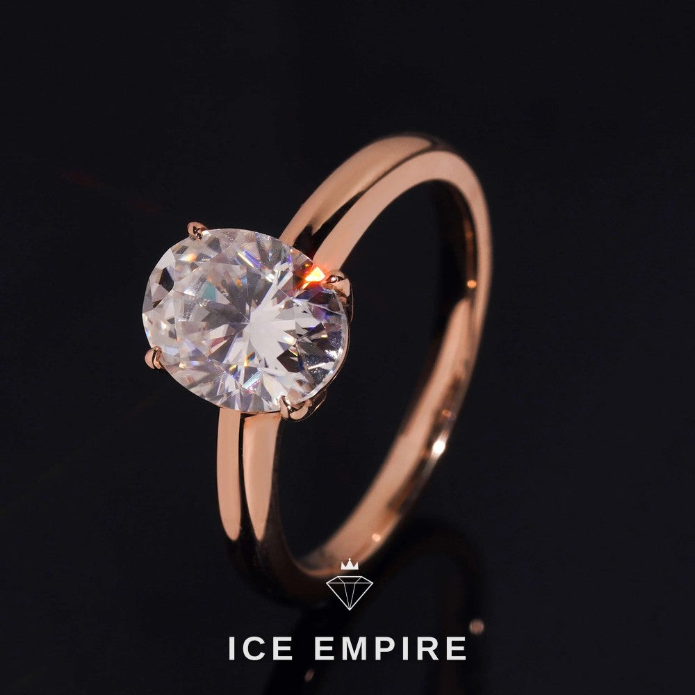 Iced Out 14K Gold Moissanite Wedding Band