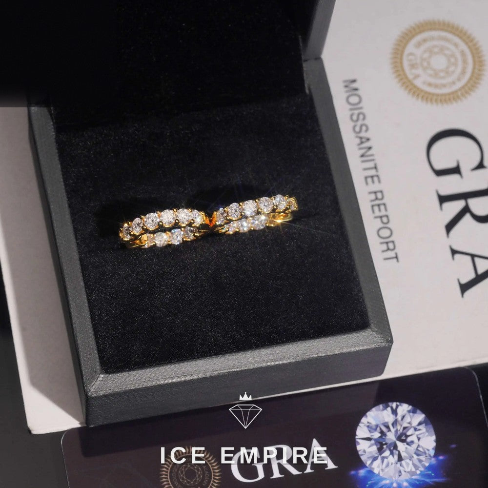 Iced Out Rose Gold Plated Moissanite Hoop Earrings