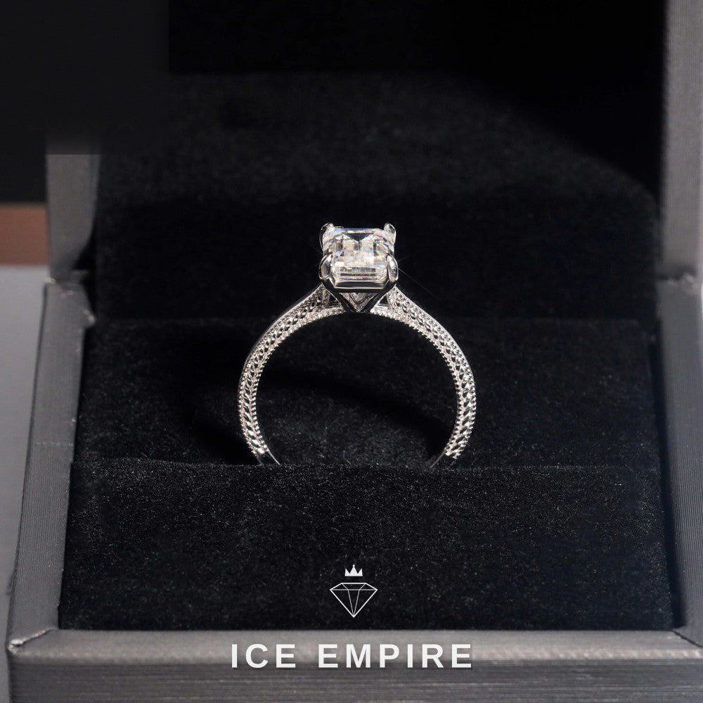 Iced Out 925 Silver Moissanite Wedding Band