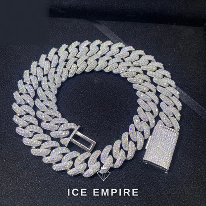 Iced Out Rose Gold Moissanite Cuban Chain