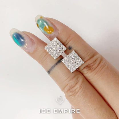 Iced Out Cross Gold Plated Moissanite Earrings