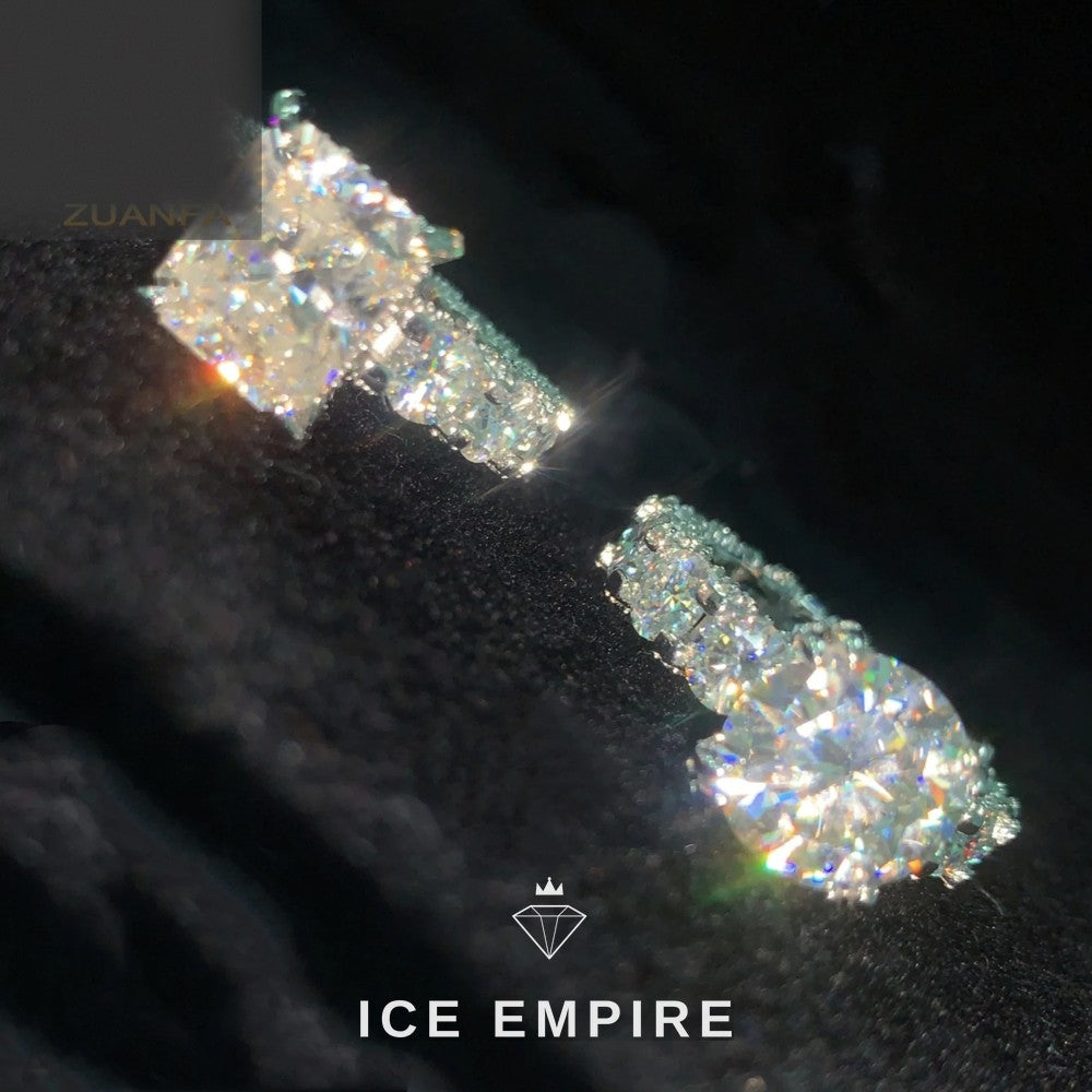 Iced Out 925 Silver Moissanite Wedding Band