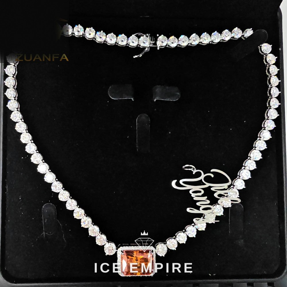 Iced Out Rose Gold Plated Moissanite Cuban Chain