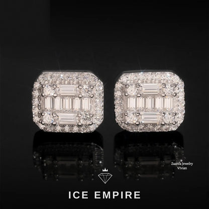 Iced Out 925 Silver Moissanite Earrings