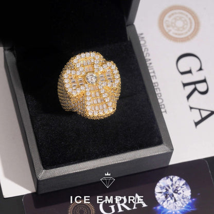 Iced Out Cross 925 Silver Moissanite Ring