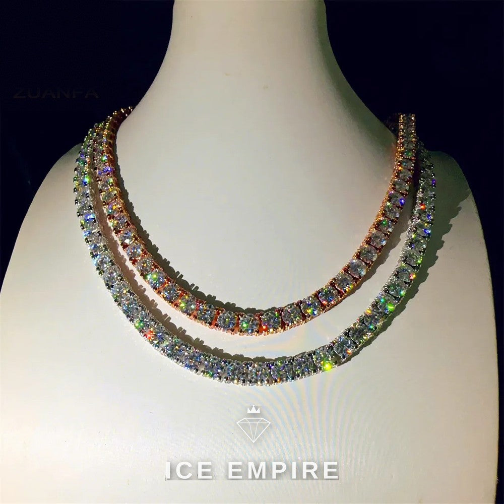 Iced Out Rose Gold Plated Moissanite Cuban Chain