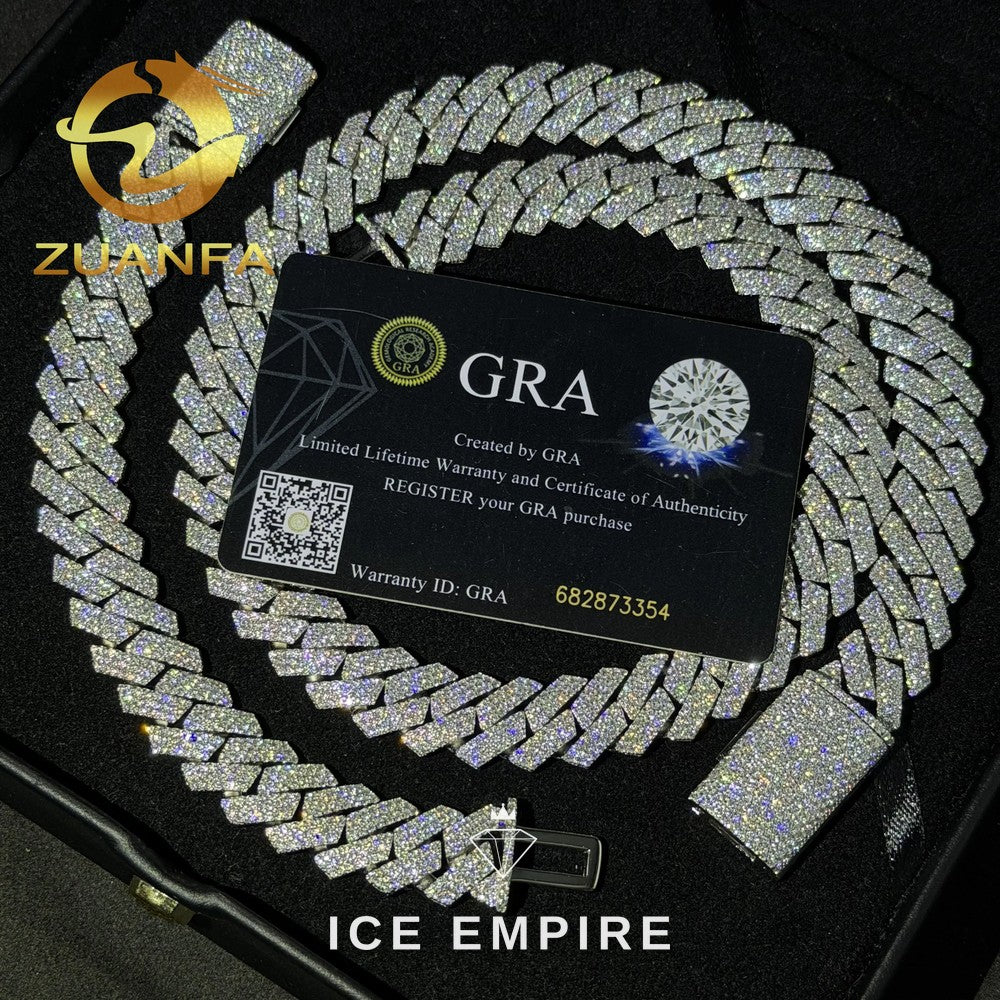 Iced Out Rose Gold Plated Moissanite Cuban Chain