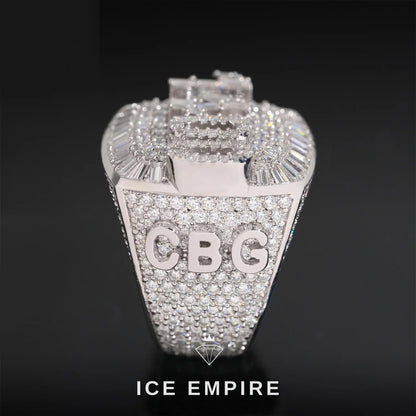 Iced Out Baguette Rose Gold Plated Moissanite Ring
