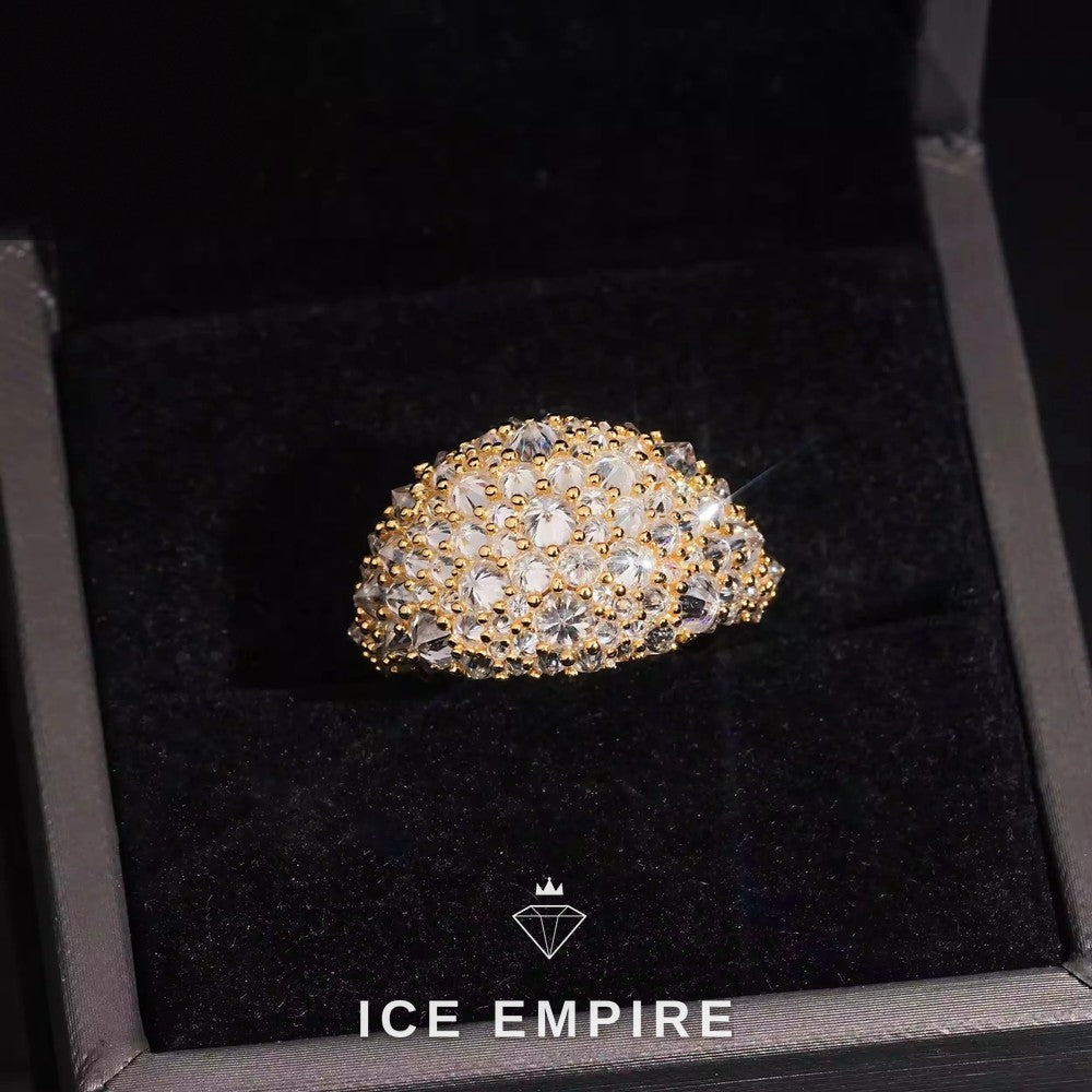 Iced Out 925 Silver Moissanite Ring