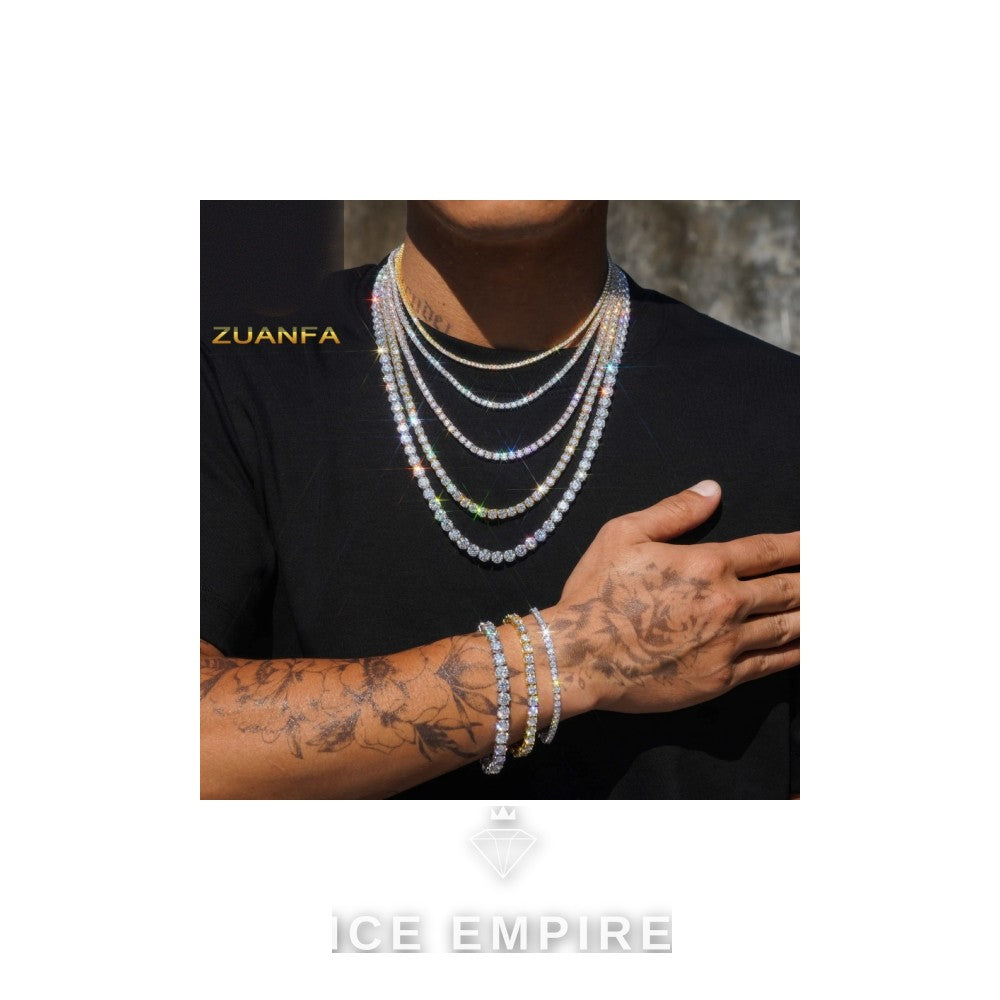 Iced Out Rose Gold Plated Moissanite Cuban Chain