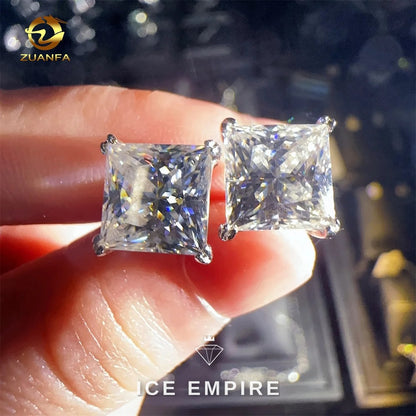Iced Out 925 Silver Moissanite Earrings