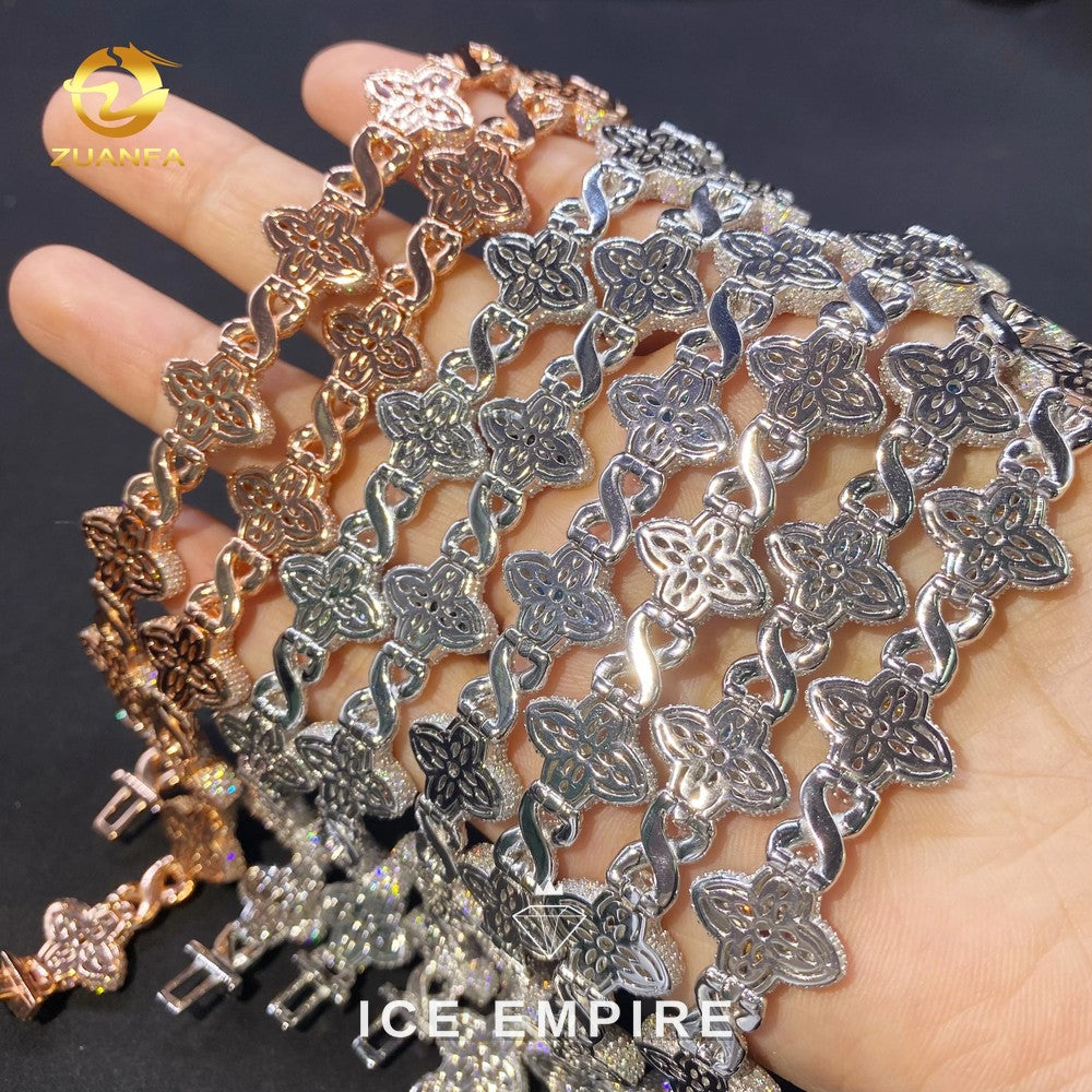 Iced Out 925 Silver Moissanite Cuban Chain