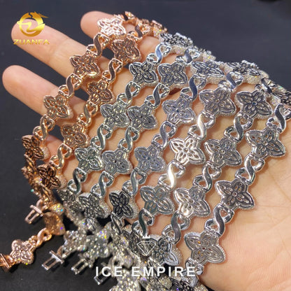 Iced Out 925 Silver Moissanite Cuban Chain