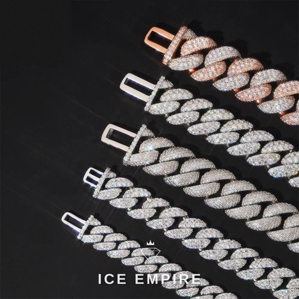 Iced Out Rose Gold Plated Moissanite Cuban Chain
