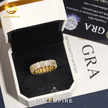 Iced Out 925 Silver Moissanite Engagement Ring