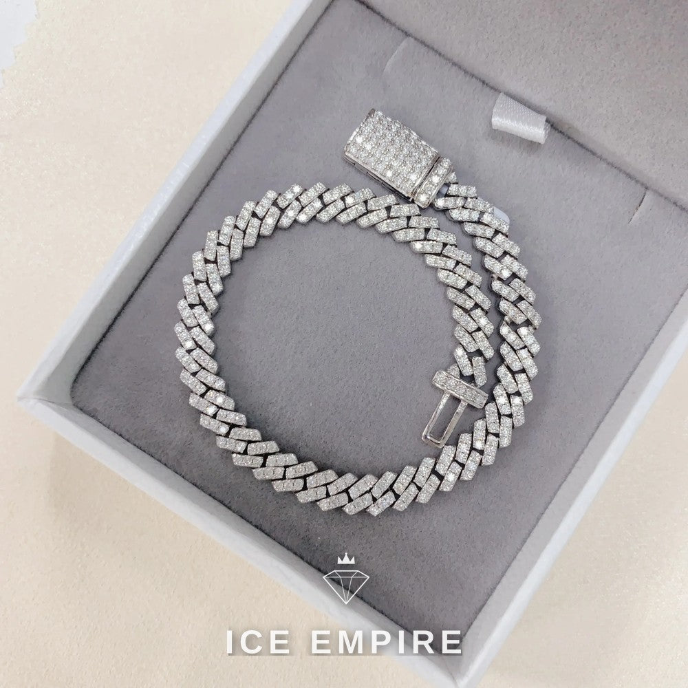 Iced Out 925 Silver Moissanite Cuban Chain