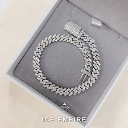 Iced Out 925 Silver Moissanite Cuban Chain