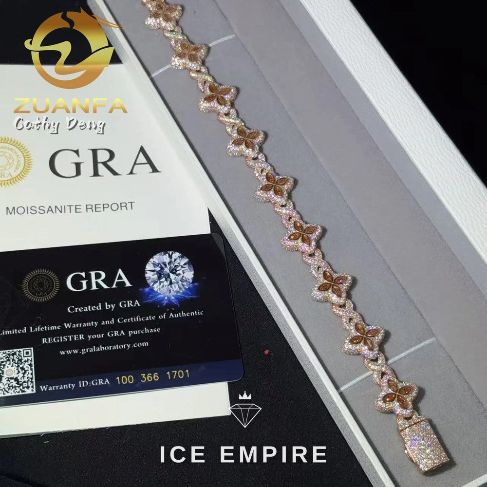 Iced Out 925 Silver Moissanite Cuban Chain