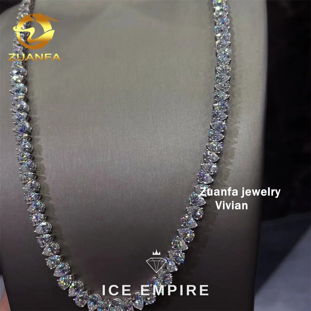 Iced Out Cross Rose Gold Plated Moissanite Cuban Chain