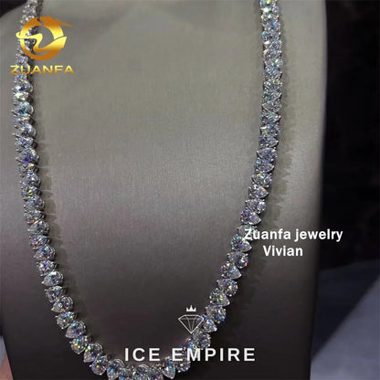Iced Out Cross Rose Gold Plated Moissanite Cuban Chain