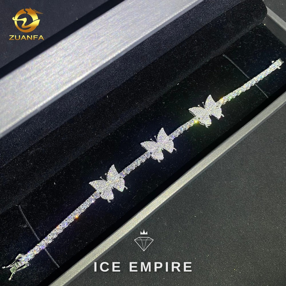 Iced Out 925 Silver Moissanite Tennis Bracelet