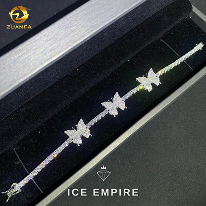 Iced Out 925 Silver Moissanite Tennis Bracelet