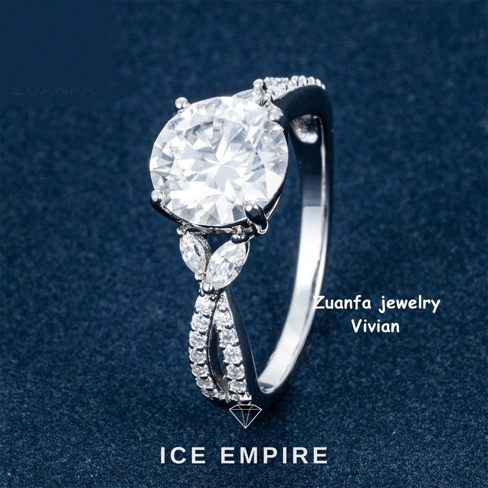 Iced Out 925 Silver Moissanite Wedding Band
