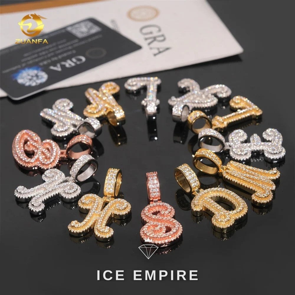 Iced Out Rose Gold Plated Moissanite Pendant