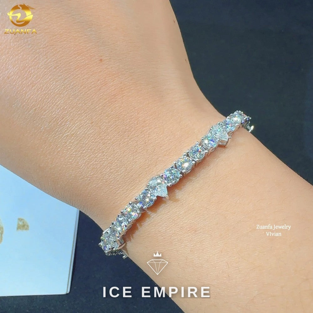 Iced Out 925 Silver Moissanite Tennis Chain