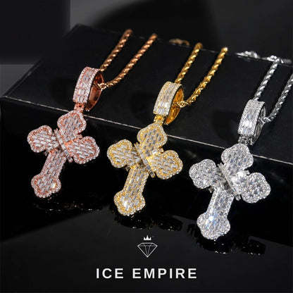 Iced Out Baguette Rose Gold Plated Pendant