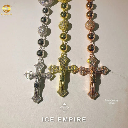 Iced Out Rose Gold Moissanite Cuban Chain