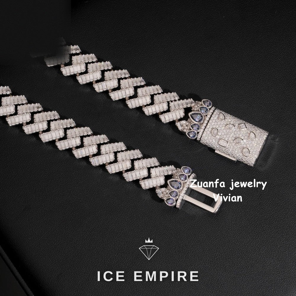 Iced Out Rose Gold Plated Moissanite Cuban Chain