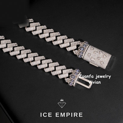 Iced Out Rose Gold Plated Moissanite Cuban Chain