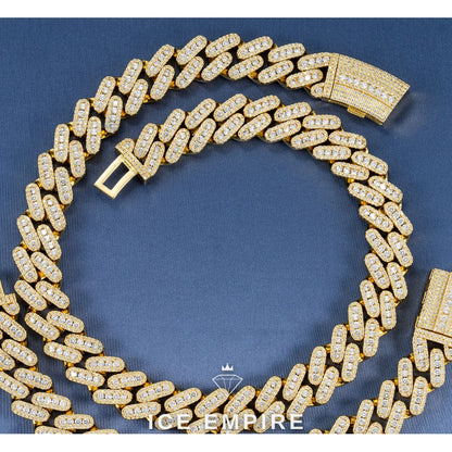 Iced Out Rose Gold Plated Moissanite Cuban Chain