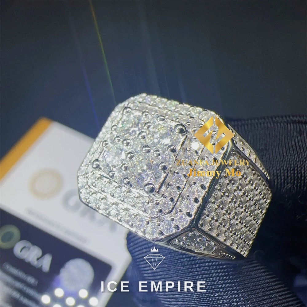 Iced Out Gold Plated Moissanite Ring