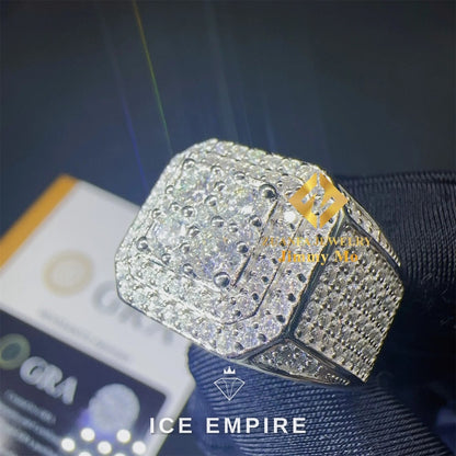 Iced Out Gold Plated Moissanite Ring