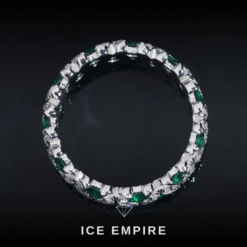 Iced Out 925 Silver Moissanite Engagement Ring