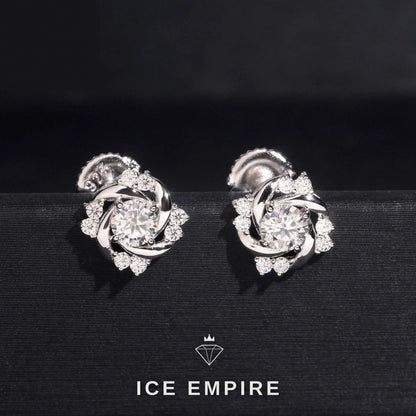 Iced Out Rose Gold Plated Moissanite Earrings