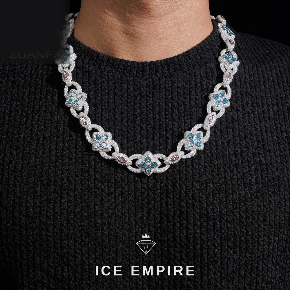 Iced Out Rose Gold Plated Moissanite Cuban Chain