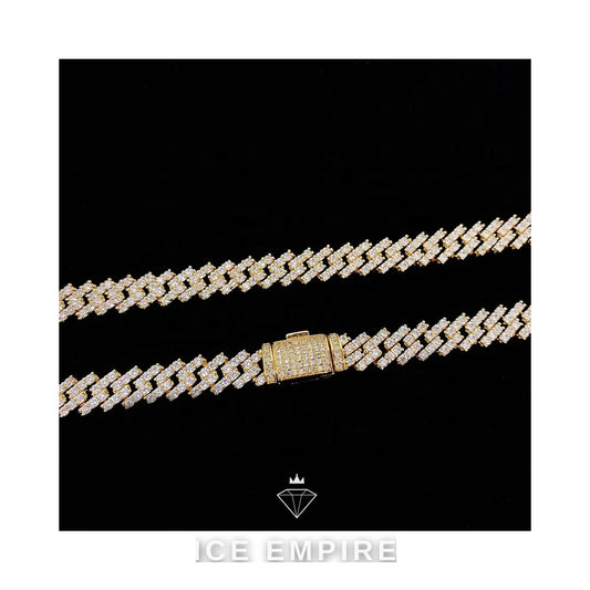 Iced Out Gold Plated Moissanite Cuban Chain