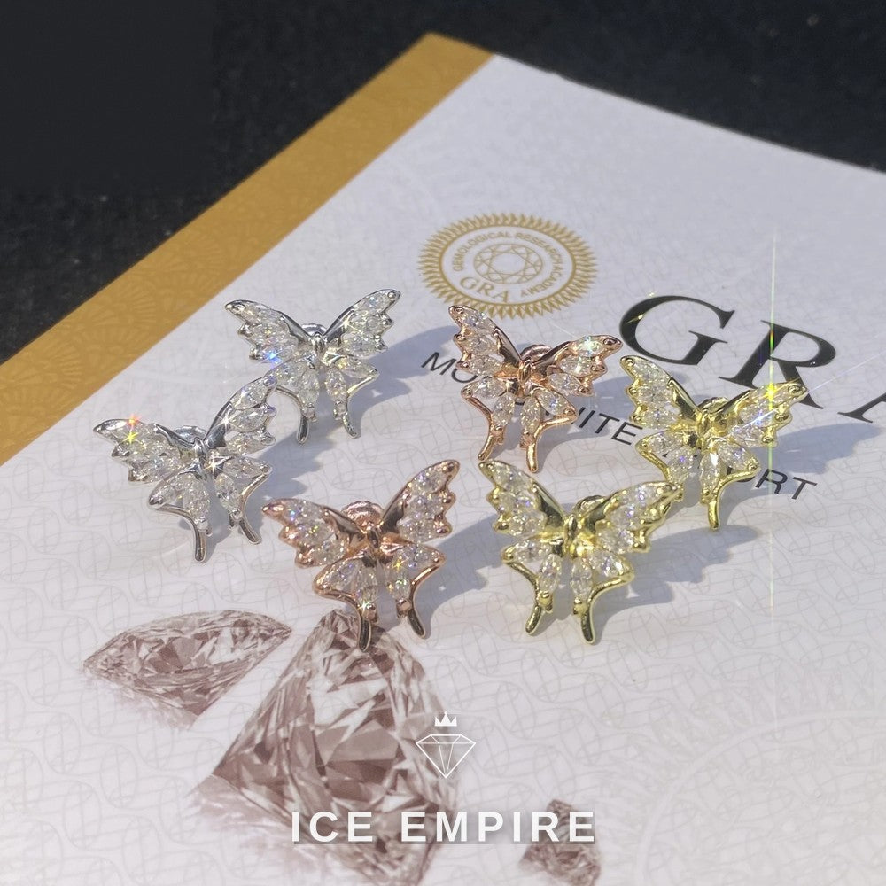 Iced Out 925 Silver Moissanite Stud Earrings