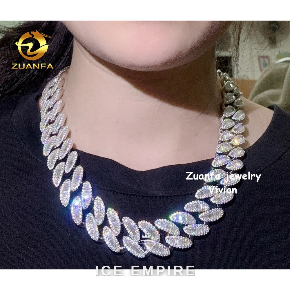 Iced Out Rose Gold Plated Moissanite Cuban Chain