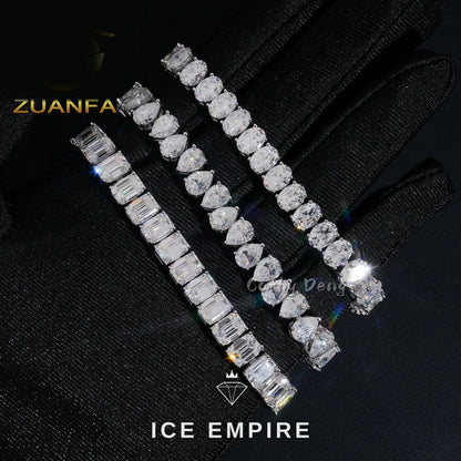 Iced Out 925 Silver Moissanite Tennis Bracelet