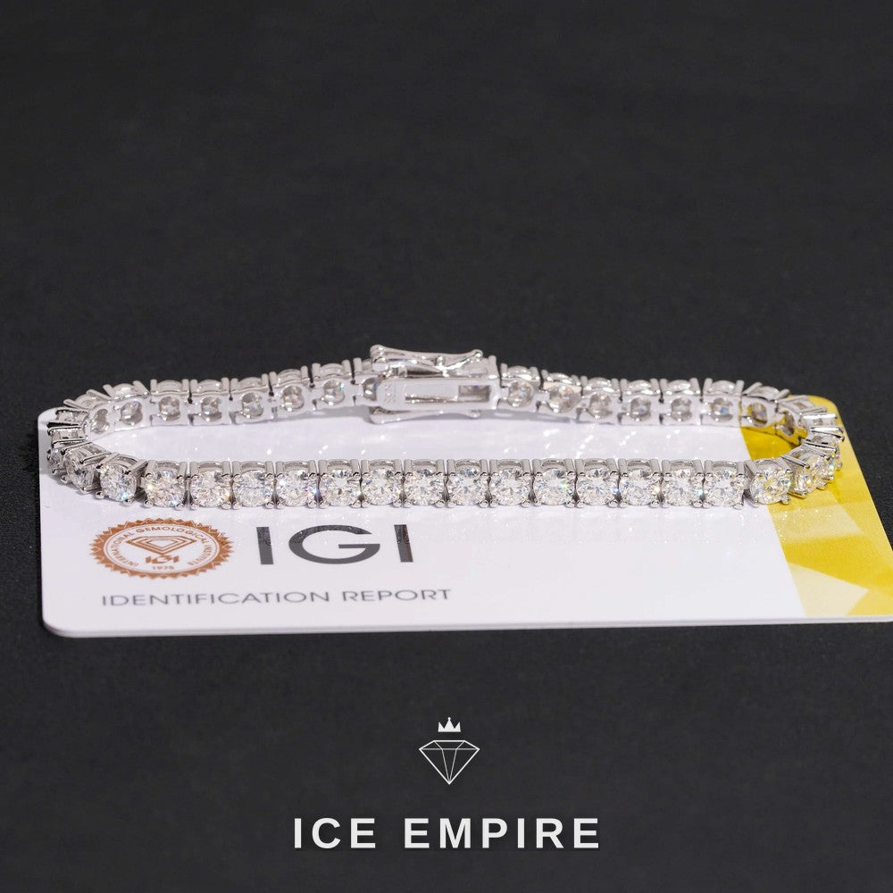 Iced Out 925 Silver Lab Grown Diamond Tennis Bracelet