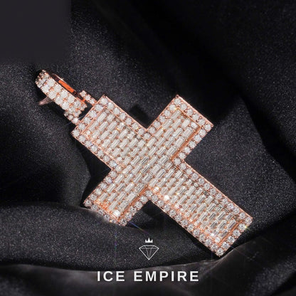 Iced Out Baguette 925 Silver Moissanite Pendant