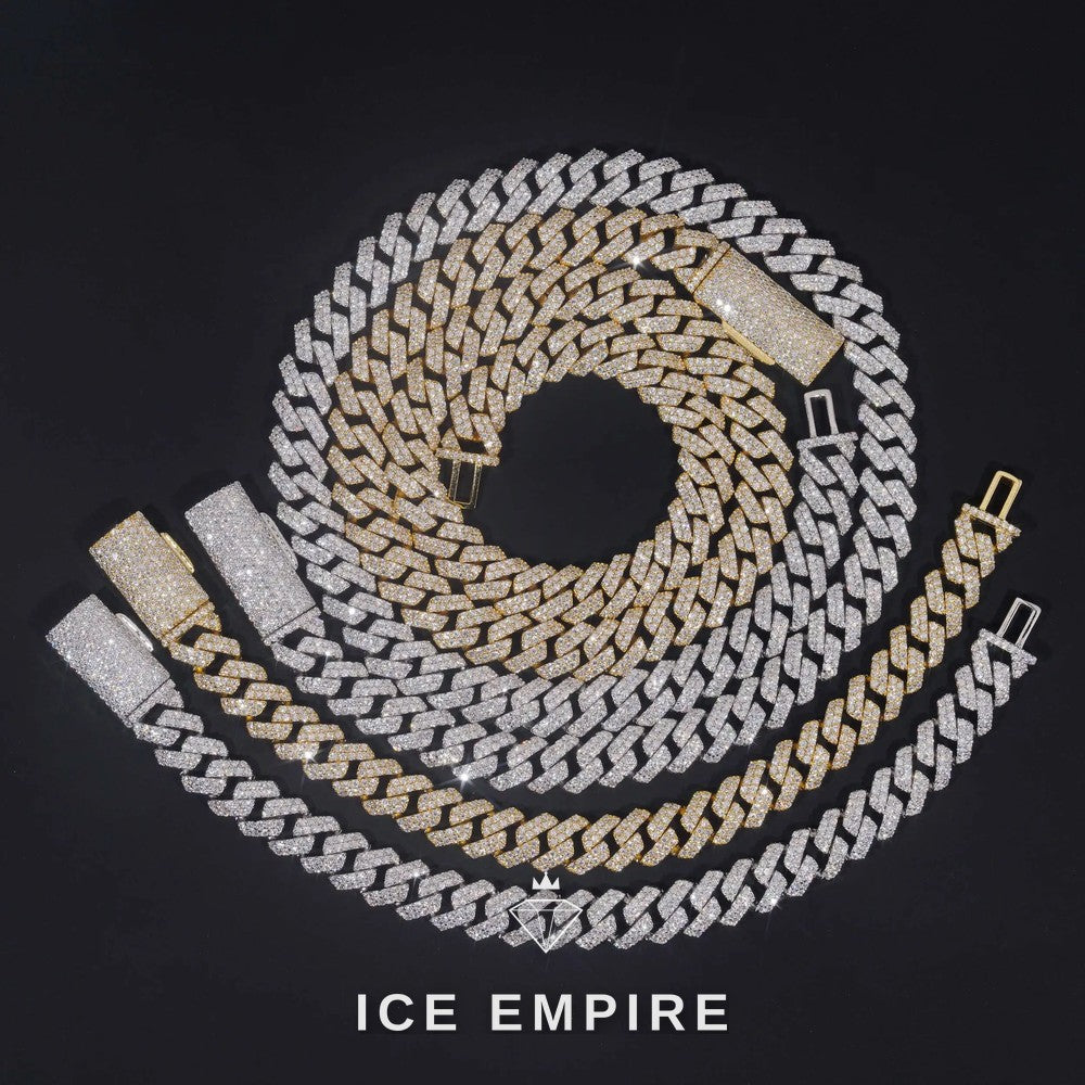 Iced Out Rose Gold Plated Moissanite Cuban Chain