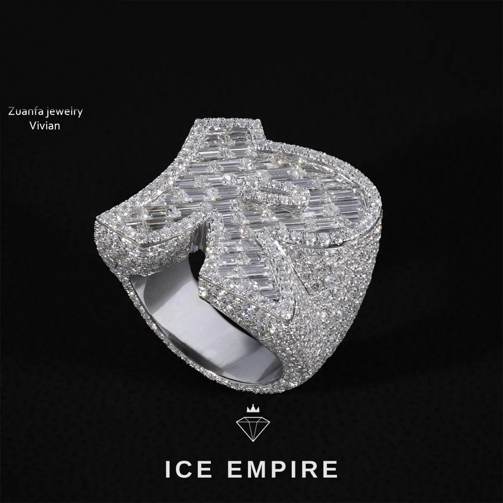 Iced Out Rose Gold Plated Moissanite Ring