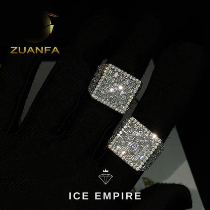 Iced Out Baguette 925 Silver Moissanite Ring
