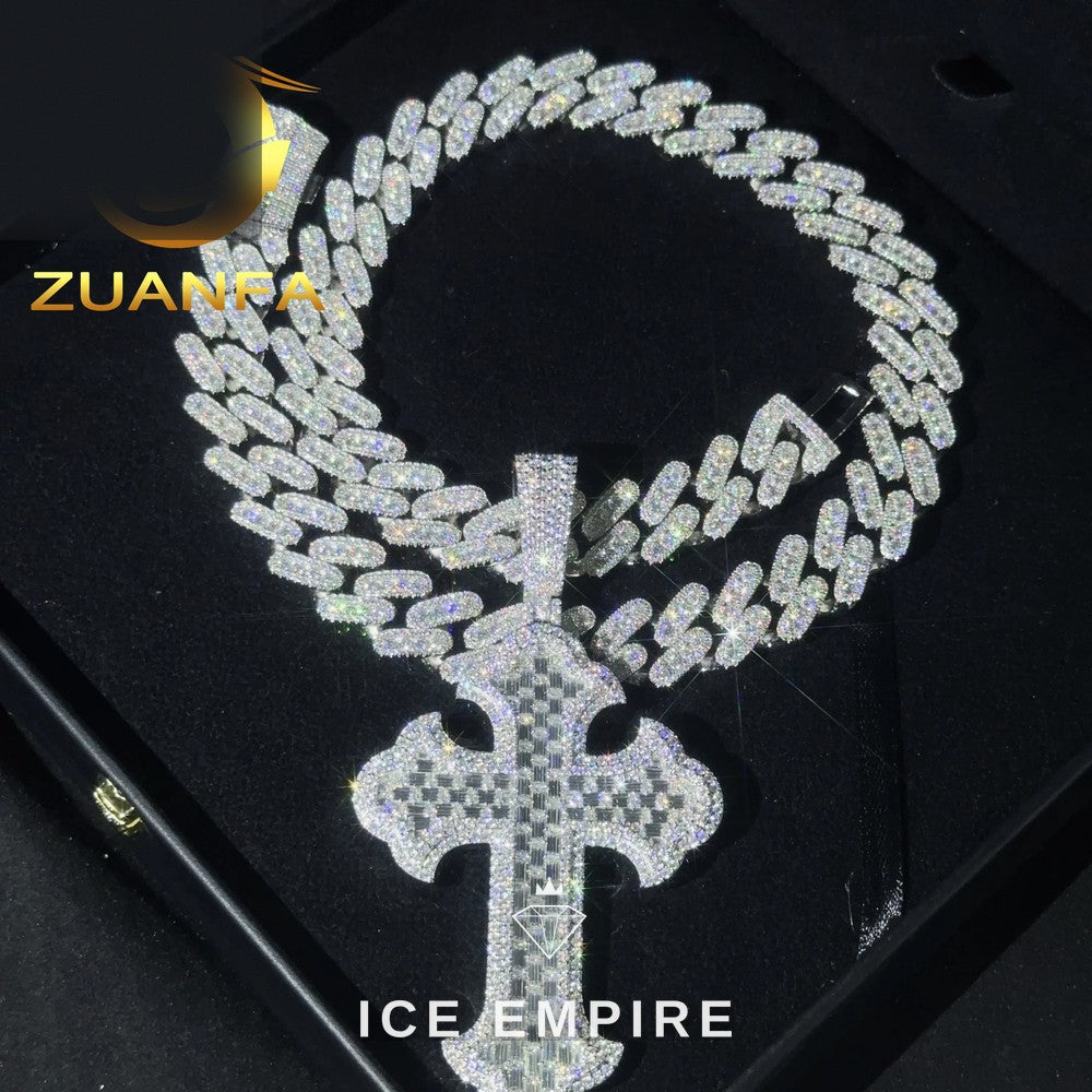 Iced Out Baguette Rose Gold Plated Cuban Chain