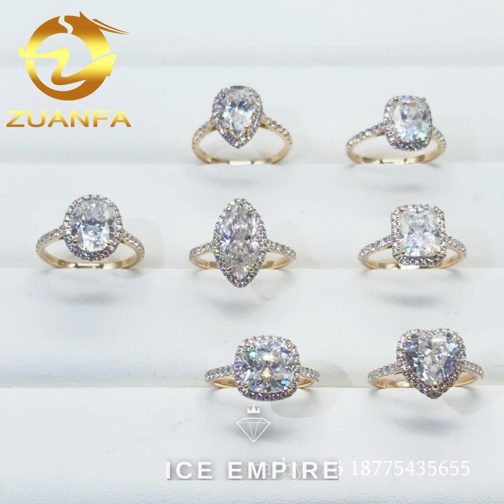 Iced Out Gold Plated Moissanite Wedding Band